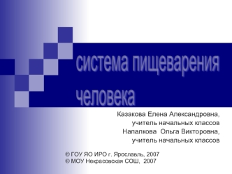 Казакова Елена Александровна, учитель начальных классов Напалкова Ольга Викторовна, учитель начальных классов © ГОУ ЯО ИРО г. Ярославль, 2007 © МОУ Некрасовская.