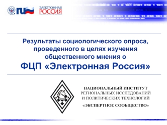 Результаты социологического опроса,
проведенного в целях изучения общественного мнения о 
ФЦП Электронная Россия
