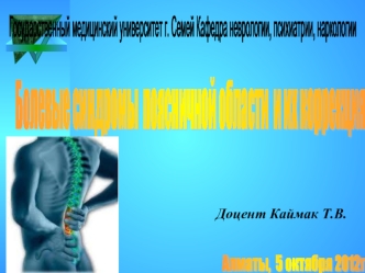 Болевые синдромы поясничной области и их коррекция