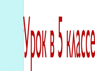 Урок в 5 классе