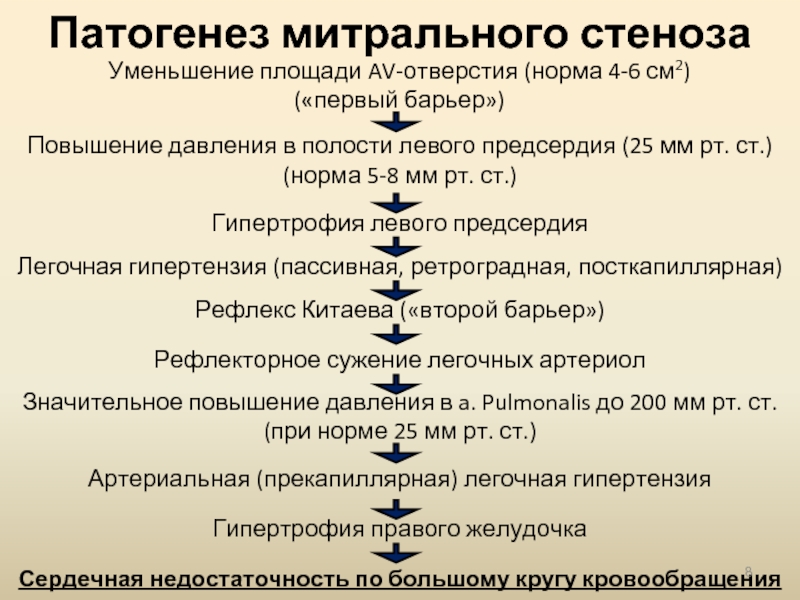 Гемодинамика митральный стеноз схема