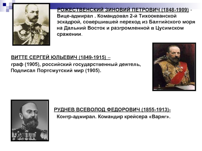 Русско японские главнокомандующие. Зиновий Петрович Рожественский. Адмирал Рожественский русско-японская война. Рожественский русско японская война. Рожественский Зиновий Петрович русско японская.