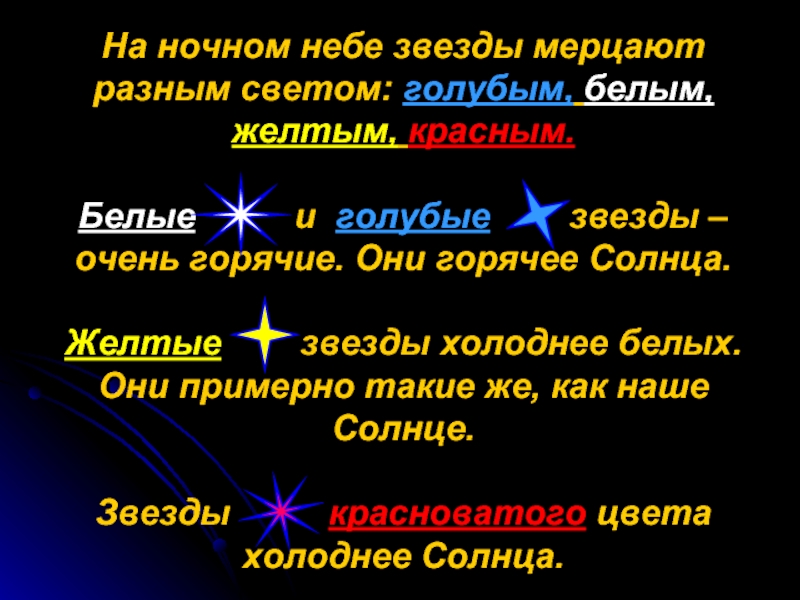 Презентация на тему звездное небо