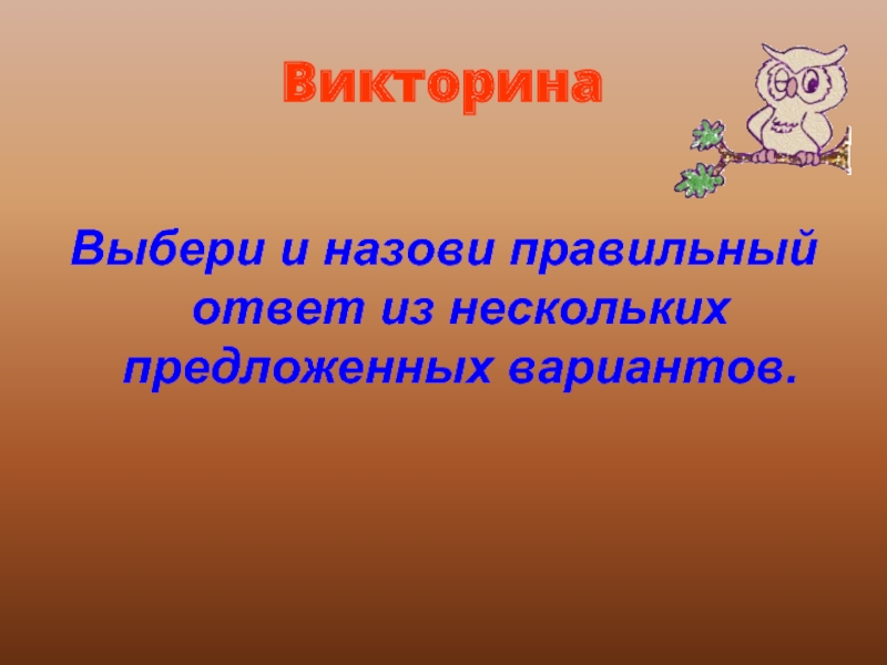 Презентация с выбором правильного ответа