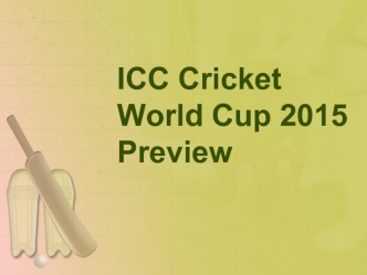ICC CricketWorld Cup 2015 Preview