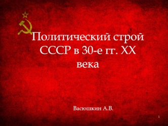 Политический строй СССР в 30-е годы XX века