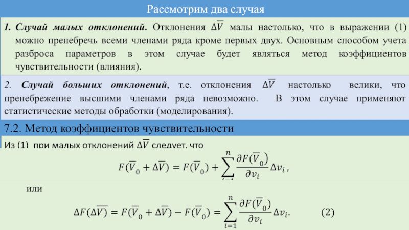 Метод коэффициентов. Коэффициент чувствительности выражает.