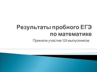 Результаты пробного ЕГЭ по математике