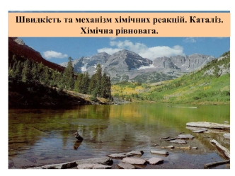 Швидкість та механізм хімічних реакцій. Каталіз. Хімічна рівновага