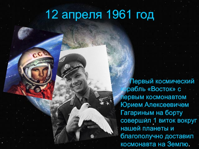 Первый человек в космосе презентация. 12 Апреля 1961. 12 Апреля.