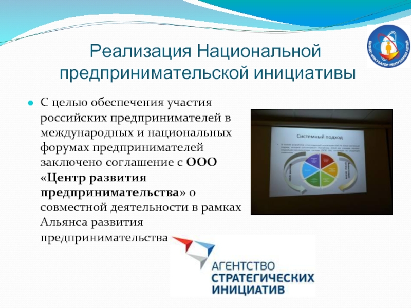 Реализация Национальной  предпринимательской инициативы С целью обеспечения участия российских предпринимателей в