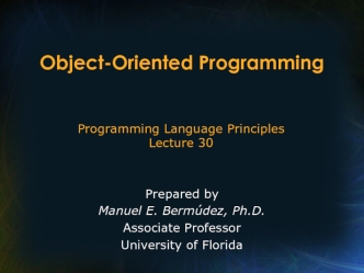 Object-Oriented Programming