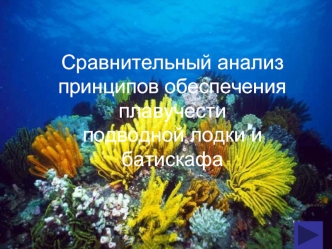 Сравнительный анализ принципов обеспечения плавучести подводной лодки и батискафа