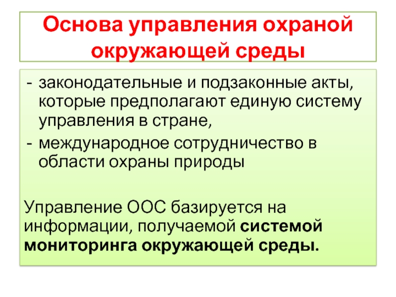 Руководящий документ по системе управления охраной окружающей среды образец