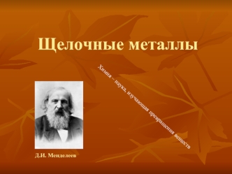 Щелочные металлы