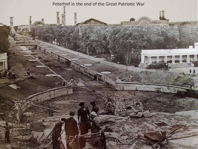 Peterhof in the end of the Great Patriotic War