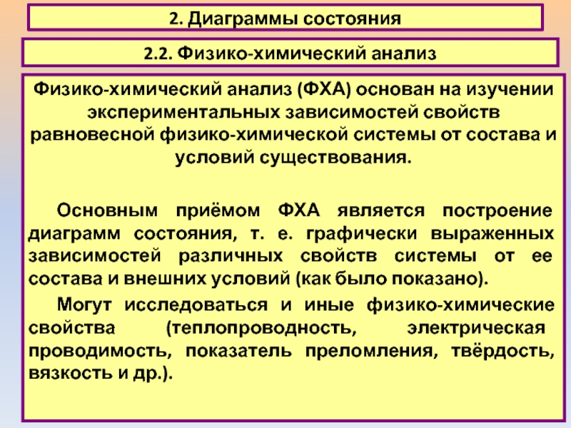 Физико химический анализ. Физико химический анализ диаграммы. Статье 