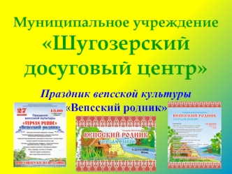 Праздник вепсской культуры Вепсский родник