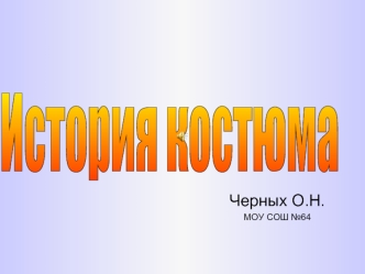 История костюма