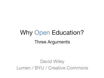 Why Open Education?