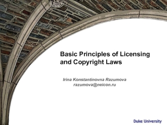 Basic Principles of Licensing and Copyright Laws