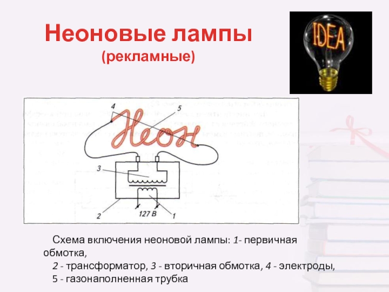 Схема включения неоновой лампы неоновой