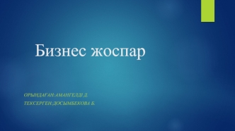 Бизнес жоспар. OPS жарнама агенттігі