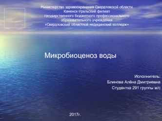 Микробиоценоз воды