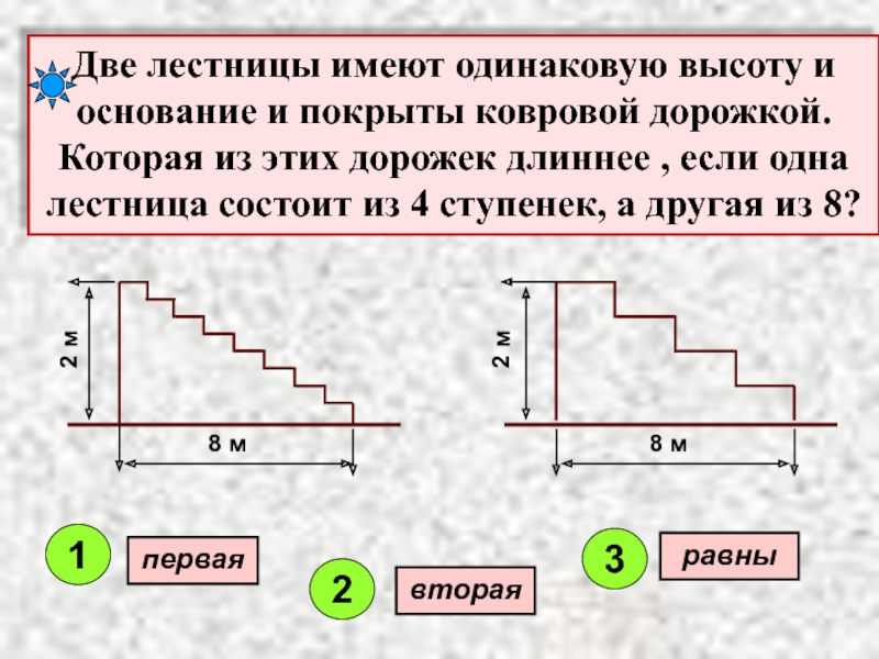 Одинаковые по высоте. Знание состоит из двух ступеней.