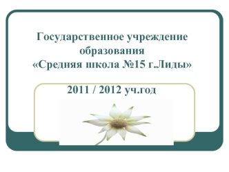 Государственное учреждение образования Средняя школа №15 г.Лиды