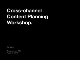 Developing a Cross-Channel Content Plan