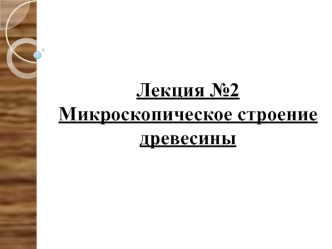 Микроскопическое строение древесины