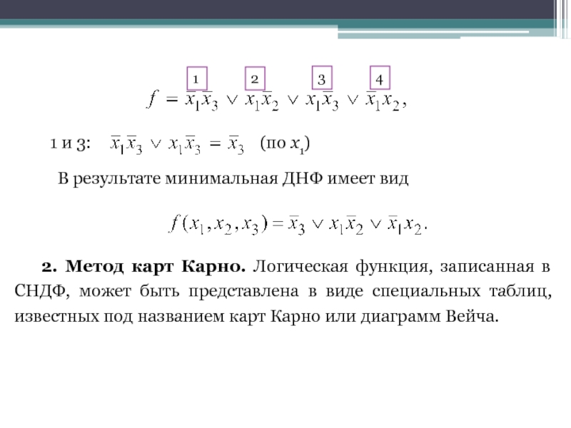 Карта карно минимальная днф