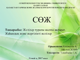 Желілер туралы жалпы ақпарат. Жаһандық және жергілікті желілер