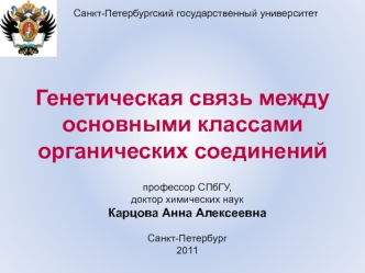 Генетическая связь между основными классами органических соединений