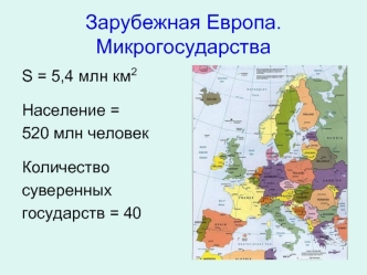 Зарубежная Европа. Микрогосударства