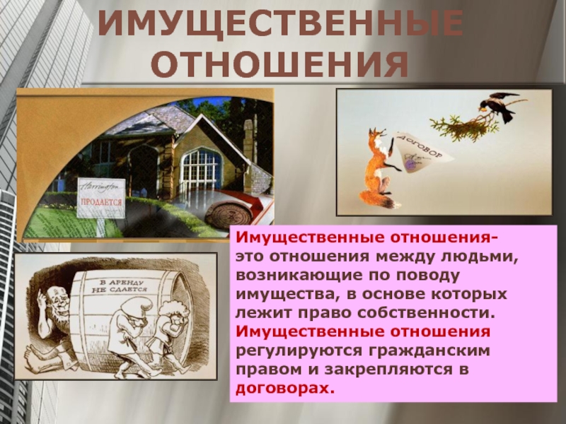 Имущественные отношения презентация