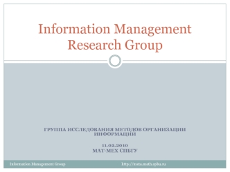 Information ManagementResearch Group