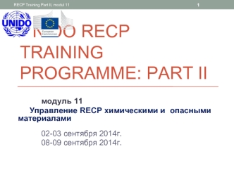 UNIDO RECP training programme: Part II