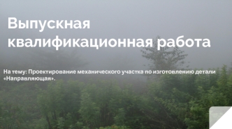 Проектирование механического участка по изготовлению детали Направляющая