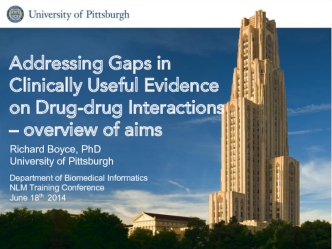 Addressing Gaps in Clinically Useful Evidence on Drug-drug Interactions – overview of aims