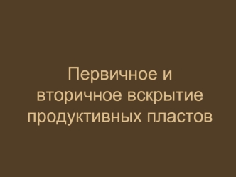 Первичное и вторичное вскрытие продуктивных пластов. Конструкция скважины