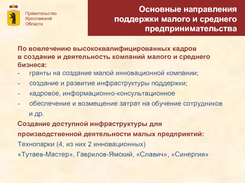 Направления поддержки. Кадровые ресурсы для малого предпринимательства. Направления поддержки малого бизнеса. Направления поддержки малого и среднего бизнеса. Направления Ярославской области.