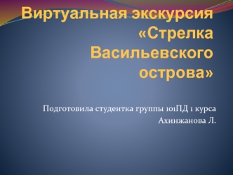 Виртуальная экскурсия Стрелка Васильевского осторва