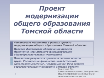 Проект модернизации общего образования Томской области