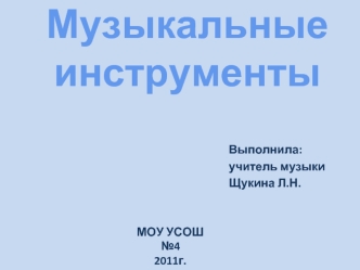 Музыкальные 
инструменты