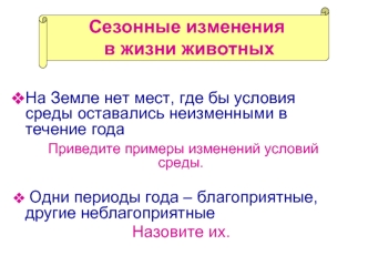 Сезонные изменения в жизни животных