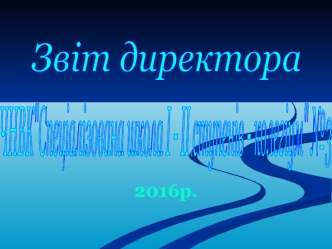 Звіт директора. Стратегічна ціль та методична робота навчального закладу