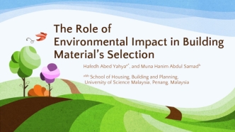 The Role of Environmental Impact in Building Material’s Selection