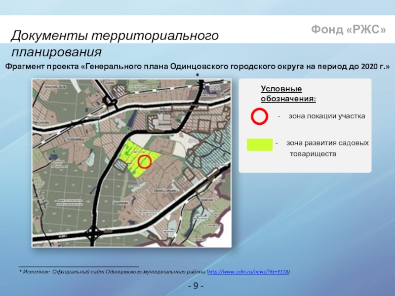 Генеральный план одинцовского городского округа